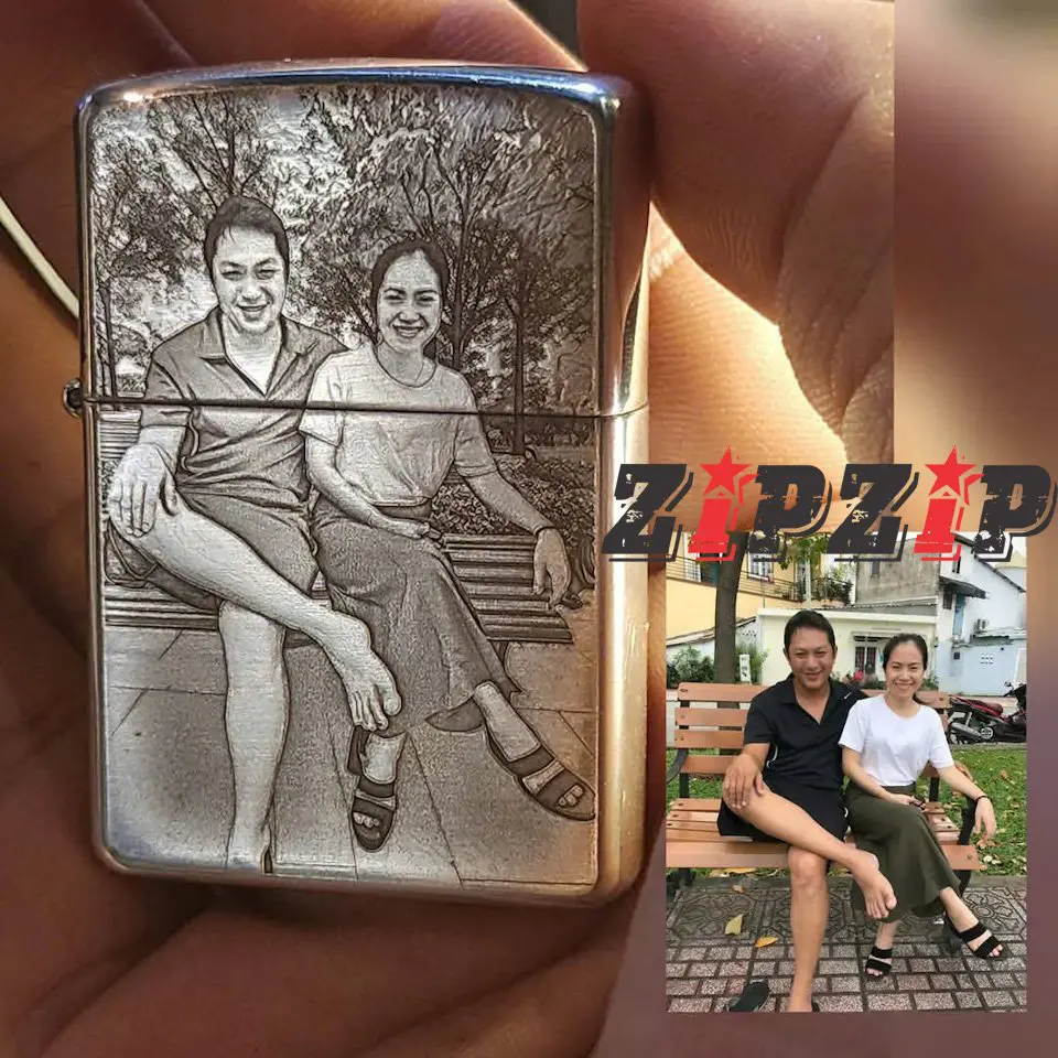 Hình ảnh bật lửa Zippo được điêu khắc 3D tinh xảo theo yêu cầu