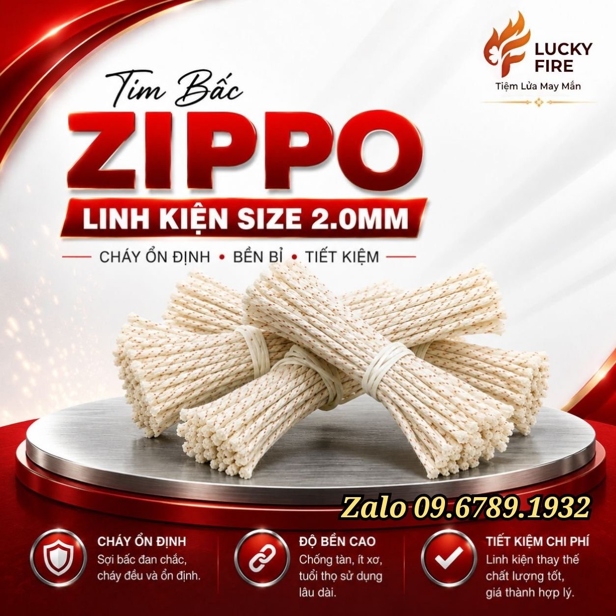 Tim Linh Kiện Zippo Dây Đồng Lõi Sợi Thủy Tinh