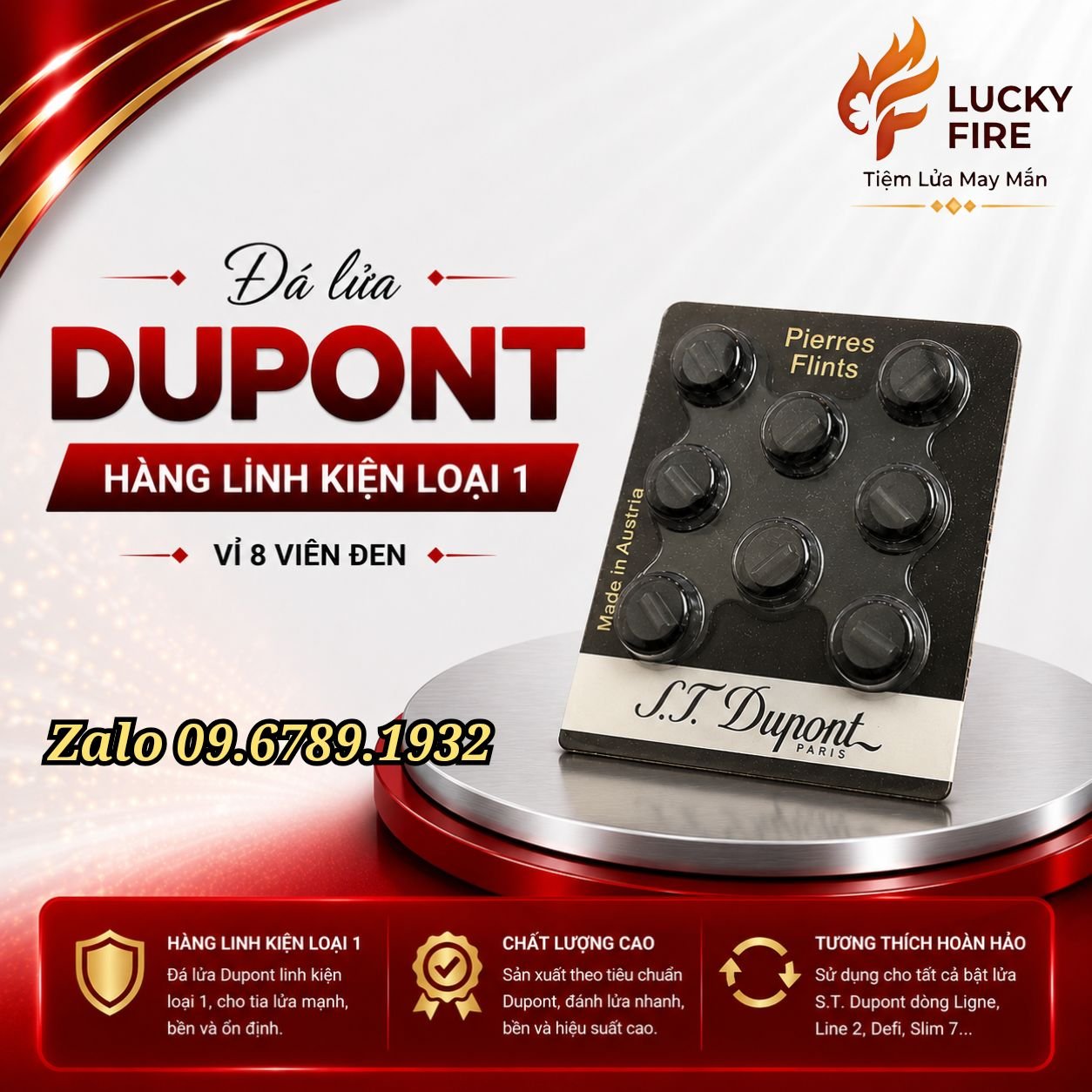 Đá Dupont Chuyên Dụng Vĩ 8 Viên Đen