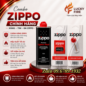 Combo Xăng Tim Đá Chính Hãng Zippo - Miễn Phí Vận Chuyển
