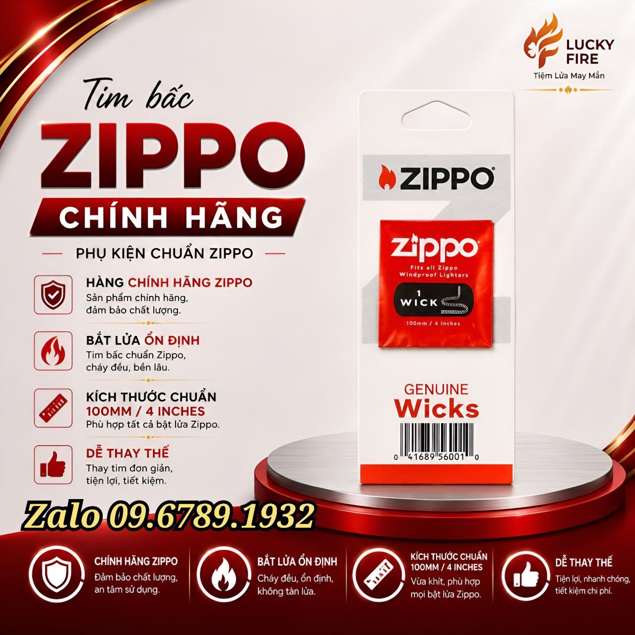Vĩ Tim Zippo Chính Hãng USA