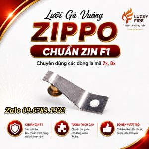 Lưỡi Gà Vuông Zippo Chuẩn Zin Sử Dụng La Mã 7x Và 8x