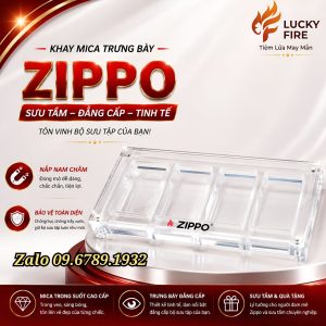 Hộp Mica Trong Suốt Nắp Nam Châm Trưng Bày Bảo Quản Zippo