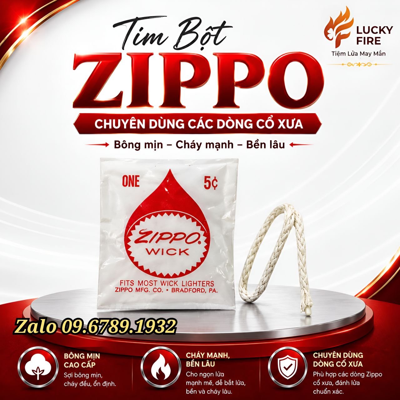 Tim Bấc Bột Zippo Chính Hãng