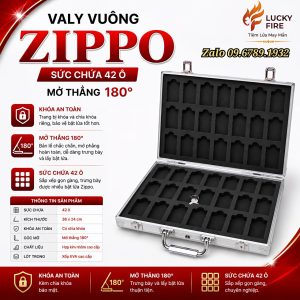 Valy Vuông 42 Ô Bảo Quản Zippo Siêu VIP