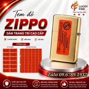 Tem Đỏ Zippo Nhập Khẩu Chính Hãng Chuẩn Zin Đời Số