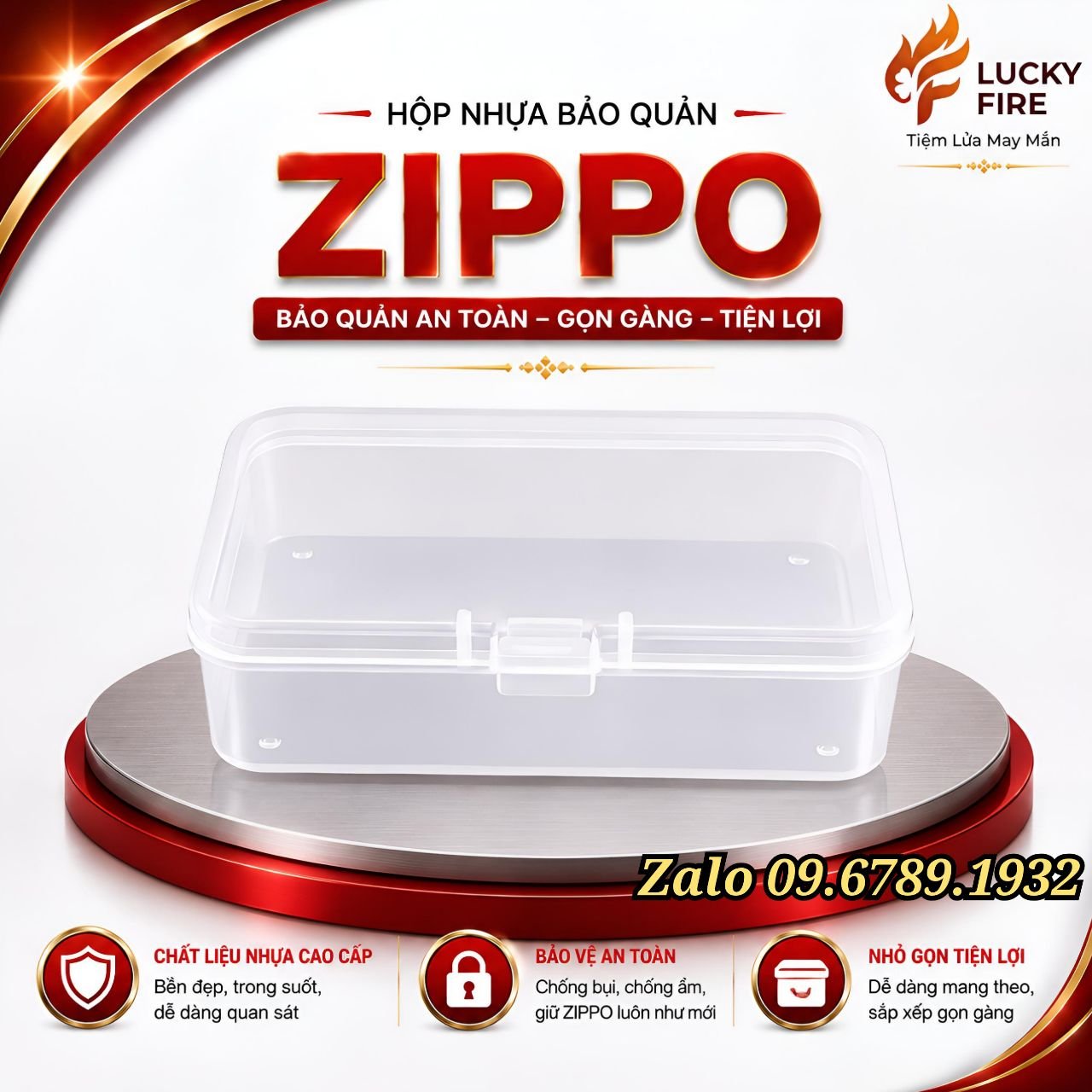 Hộp Nhựa Bảo Quản Zippo Tránh Ẩm Mốc