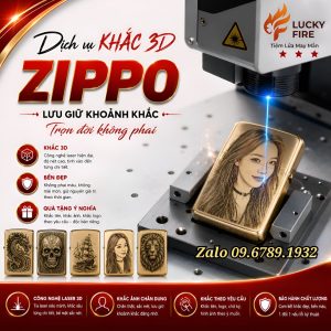 Dịch Vụ Điêu Khắc Hình 3D Trên Zippo Theo Yêu Cầu
