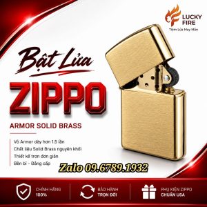 Zippo Armor Brushed Brass Mỹ Chính Hãng