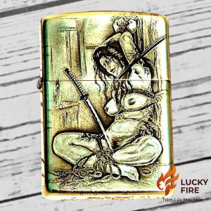 Alternative view of Bật lửa Zippo Mỹ Chính Hãng Amor Brass Khắc 2 Mặt Hình Nghệ Thuật