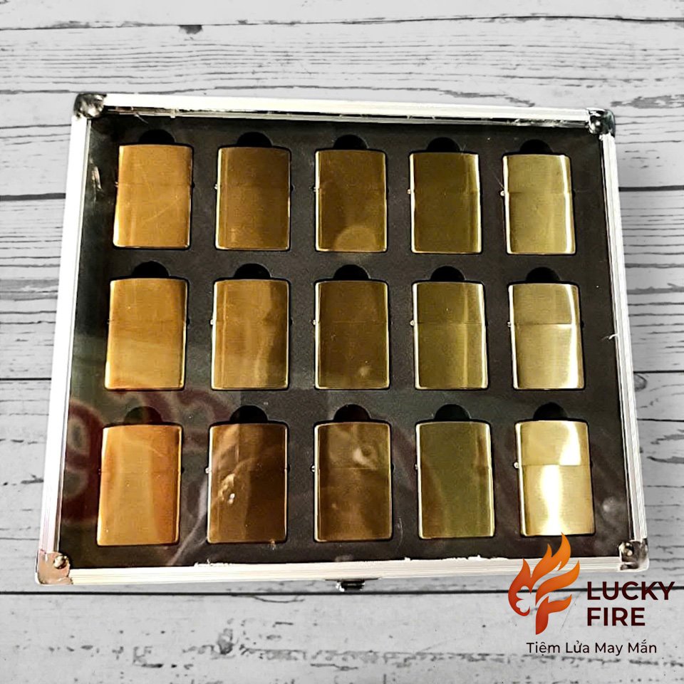 Hộp Nhôm Mặt Mica Trưng Bày Bảo Quản Zippo 15 Ô - Ảnh 4