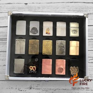 Alternative view of Hộp Nhôm Mặt Mica Trưng Bày Bảo Quản Zippo 15 Ô