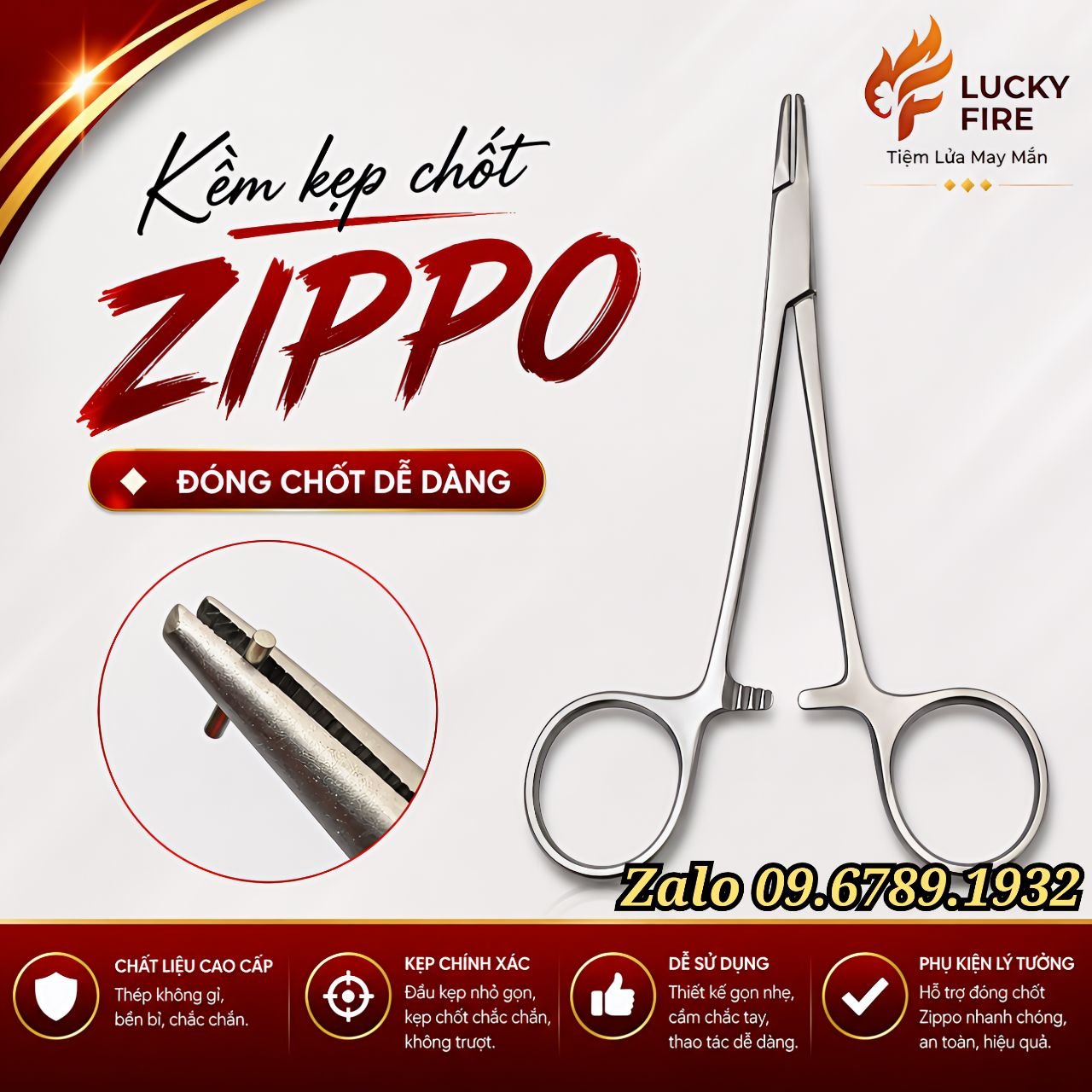 Kềm Cố Định Chốt Lề Zippo