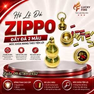 Hồ Lô Đồng Đựng Đá Zippo - Phong Thủy Tài Lộc