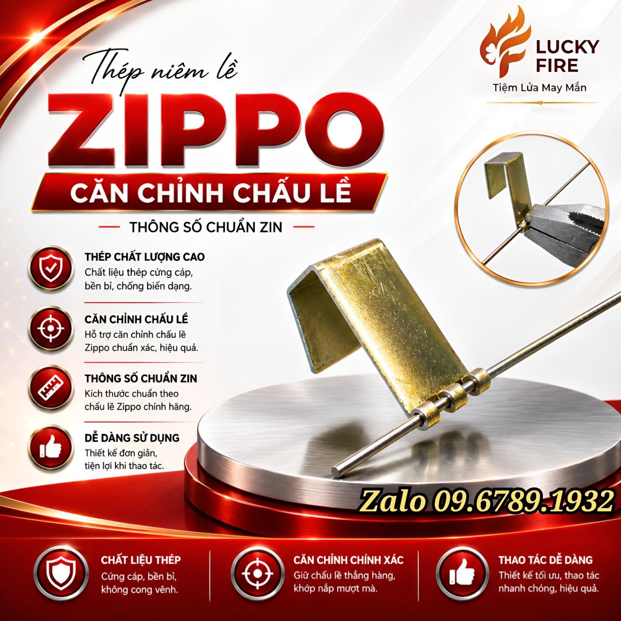 Thép Niêm Lề, Cố Định Bản Lề Zippo