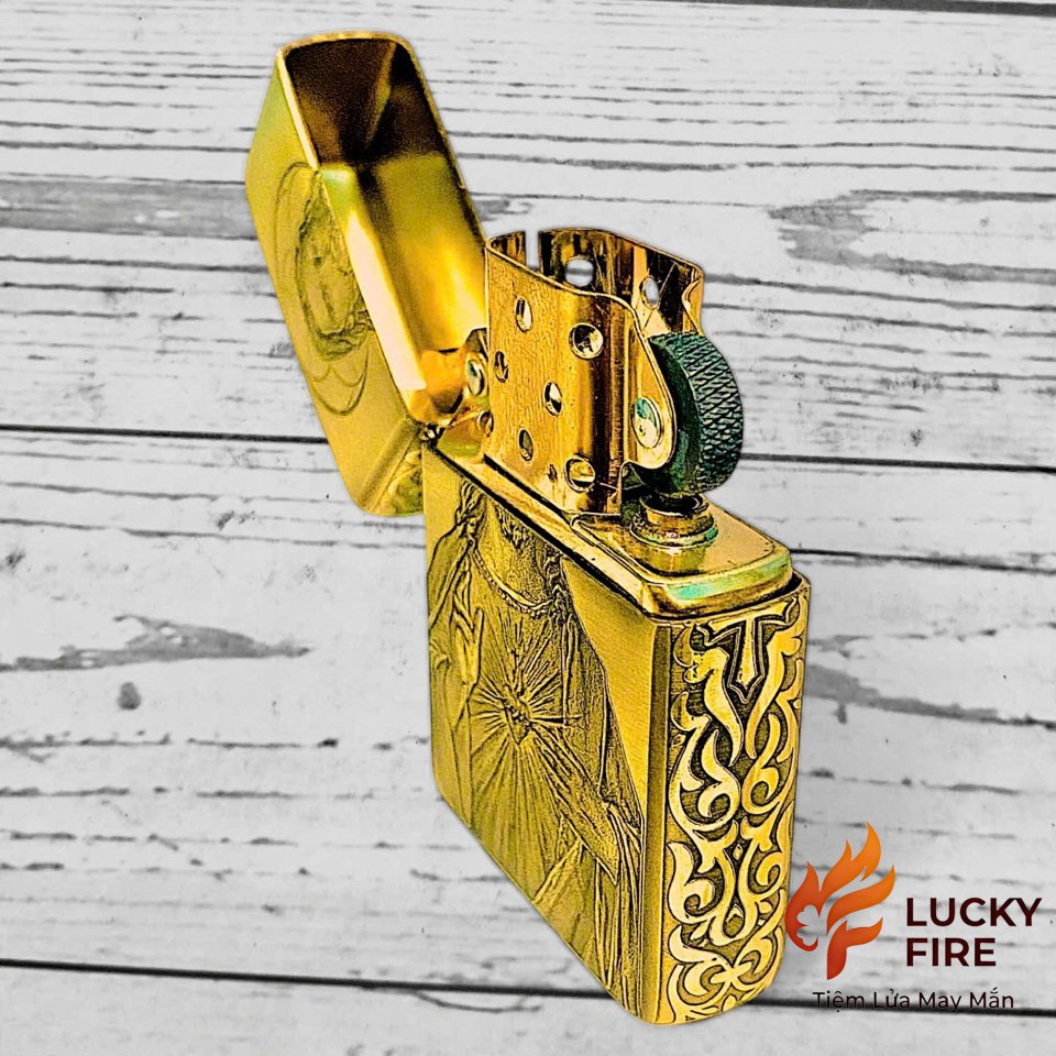 Bật Lửa Zippo Mỹ Chính Hãng Armor Brass Khắc Full 5 Mặt Chủ Đề Công Giáo - Ảnh 7