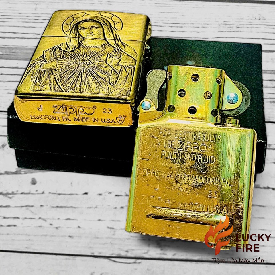 Bật Lửa Zippo Mỹ Chính Hãng Armor Brass Khắc Full 5 Mặt Chủ Đề Công Giáo - Ảnh 8