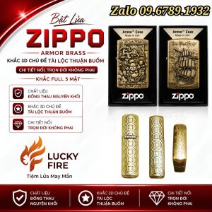 Zippo Armor Mỹ Chính Hãng Khắc 3D Chủ Đề Tài Lộc Thuận Buồm
