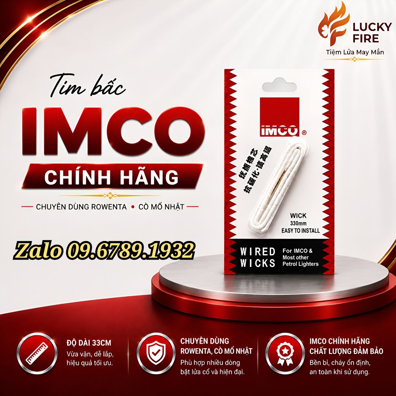 Tim Bấc IMCO Chính Hãng Chuyên Bật Lửa Xăng Đá Cối Và Cò Mổ